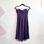 David's Bridal Strapless Bridesmaid Dress Women's Asymmetrical Purple Sz 4 Photo 1