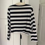 NWT KULE black and white stripe the mini ruby polo long sleeve top crop Size XL Photo 3