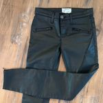 Current/Elliott  Black Faux Leather Skinny Jeans size 25 Wet Look Photo 0
