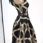 Barok Paris NJ Couture Black & Gold Scuba Material Sleeveless Dress NWT Photo 2