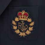 Ralph Lauren  Navy Blue Royal Crown Logo Crest Worsted Wool Blazer Jacket 10 Photo 1