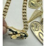 Chunky Lot Heart Charm Necklaces Bracelets Gold Silver Tone Costume Jewelry Photo 4