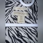 Cynthia Rowley  Womens‎ Black Zebra Print 100% Linen Button Up Blouse Size 1X Photo 2