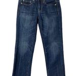 American Eagle Women's Boy Fit Crop 8" Mid Rise Dark Denim Wash Jeans Size 0 Photo 0