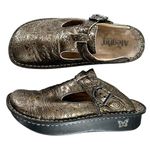 Alegria ALG-511 Lite Pewter Embossed Leather Clogs Comfort Backless 39 8.5/9 Photo 1
