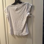 Chaser SO White Short Sleeve Top with Ruffled Edges Photo 2