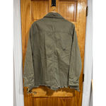 Free People Moonchild Distressed Boho Green Button Down Shacket Size Medium Photo 4