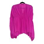 NWOT Stine Goya Maelys Ruched Long Sleeve Blouse in Flamingo XS Pink Photo 3