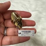 Henri Bendel NWT  Tribal Dark Grey Rocks and Gold Ring Size 9 Photo 3