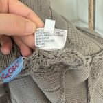 Acrobat 100% Cotton Oversized Zip Front Hooded Cable Knit Poncho Size XS… Tan Photo 12