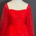 Women’s Red Short Stars & Moons Party Homecoming Dress Corset Back Size 0 NEW Photo 1