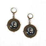 Handmade A Spot of Doom and Tea – Gothic Victorian Sinister Woman Earrings Bronze Photo 0