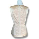 BCBG Max Azria Beige Lace Silk Blend Peplum Sleeveless Top Size Small Photo 3