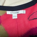 Chico's  Abstract Floral Print Duster Cardigan Navy Blue Pink Green Size Small Photo 6