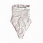 Shade & Shore  White Ruched High-Cut Bandeau One Piece Swimsuit S (4-6) Photo 1