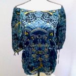 Dalia Collection Dalia velvet nylon blend 3/4 sleeve boat neck formal blouse Photo 1