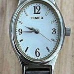 Timex Ladies Watch White Dial Two Tone Stainless Stretch Bracelet Photo 0