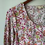 Jane and Delancey Multicolor Floral Button Front Peplum Blouse Sz S Photo 3