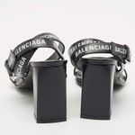 Balenciaga  Black Logo Strap Heels Photo 2