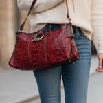 M.C Red Crocodile Pattern Handbag Photo 0