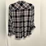 Rock & Republic Black and Red Plaid Button-Up Shirt with Sparkly Velvet accents Photo 3