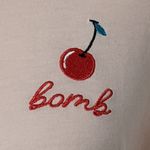 Love Tribe  Cherry Bomb Light Pink Retro T-Shirt Size Medium Retro Babydoll Tee Photo 3