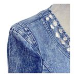 Mengnasai Women's Denim Jacket Diamanté
Embellishment Sleeve Zipper, size XXL Blue Photo 5