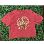 Organic Generation 100% Cotton Red Wild West Rodeo Cropped T Shirt Size Medium Photo 1