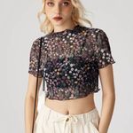 Cider Mesh Floral Top Photo 0