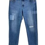 J.Jill Authentic Fit Slim Ankle Patchwork Jeans Womens Sz 14 Boho Closet Staple Photo 0