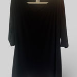 Chico's black old money draped long line blouse size 2 Large whimsigoth Photo 0