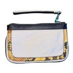 BCBG Max Azria canvas and yellow snakeskin print wristlet Photo 4
