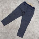 Athleta Bali 100% Linen Pants Tapered Leg Pull On Striped Navy Blue Size 4 Photo 5