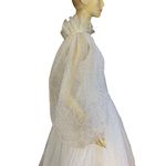 ALFRED BOSAND VINTAGE 1980'S WHITE & GOLD GLITTER DOTS BALL GOWN (M) Size M Photo 7