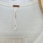 Free People ‎ White Oversized Small HenleyTop Asymmetrical High Low Hem Photo 3