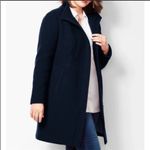 Talbots Italian Stadium Wool Blend Coat Full Zip Winter Black size 12 Photo 1
