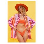 Tuckernuck Beach Roit Alexa tunic top striped orange pink beach cover up Sz L/XL Photo 1