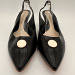 Marc Jacobs  Black White Circle Leather Slingback Black Pointed Pumps Size 39.5 Photo 6