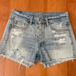 American Eagle Light Wash Distressed Shorts Photo 2