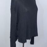 Cotton Emporium  Women’s Black Ribbed Side Button Sweater XL Crew Neck Photo 3