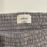 Wilfred Aritzia Sheer Gray Smocked Puff Sleeve Crop Top Size S Romantic Eveningw Photo 2