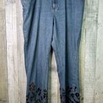 Faded Glory  Bootcut Size 18 W/Felted Flowers & Embellishments Blue Denim Jeans Photo 0