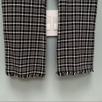Max Mara Weekend Valico Fringe-Trim Plaid Cropped Pants Black White 8 Photo 11