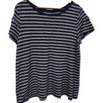 Loft  Women's Striped Blue Shirt‎ Sz Large Casual Summer Vacation Travel School Photo 0