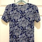 Haani Navy Blue & White Paisley Short Sleeve Maxi Dress Photo 3