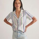 Marine layer  Lucy Resort Button Down Shirt in Cool Stripe Sz M Photo 0