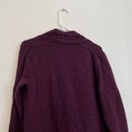 Talbots Plum Dark Purple Chunky Cable Knit Open Viscose Cotton Cardigan Sweater Photo 9