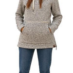 LIE Life Integrity Earth Grey Hood Quarter Button Kangaroo Pocket Hoodie S Gray Photo 0