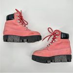 Acne Studios  Telde Pink Calfskin Chunky Platform Hiking Lug Boots 35 Photo 3