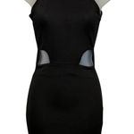 Pretty Little Thing Black Cutout Halter Neck Bodycon Mini Dress 2 Goth Clubwear XS Photo 0